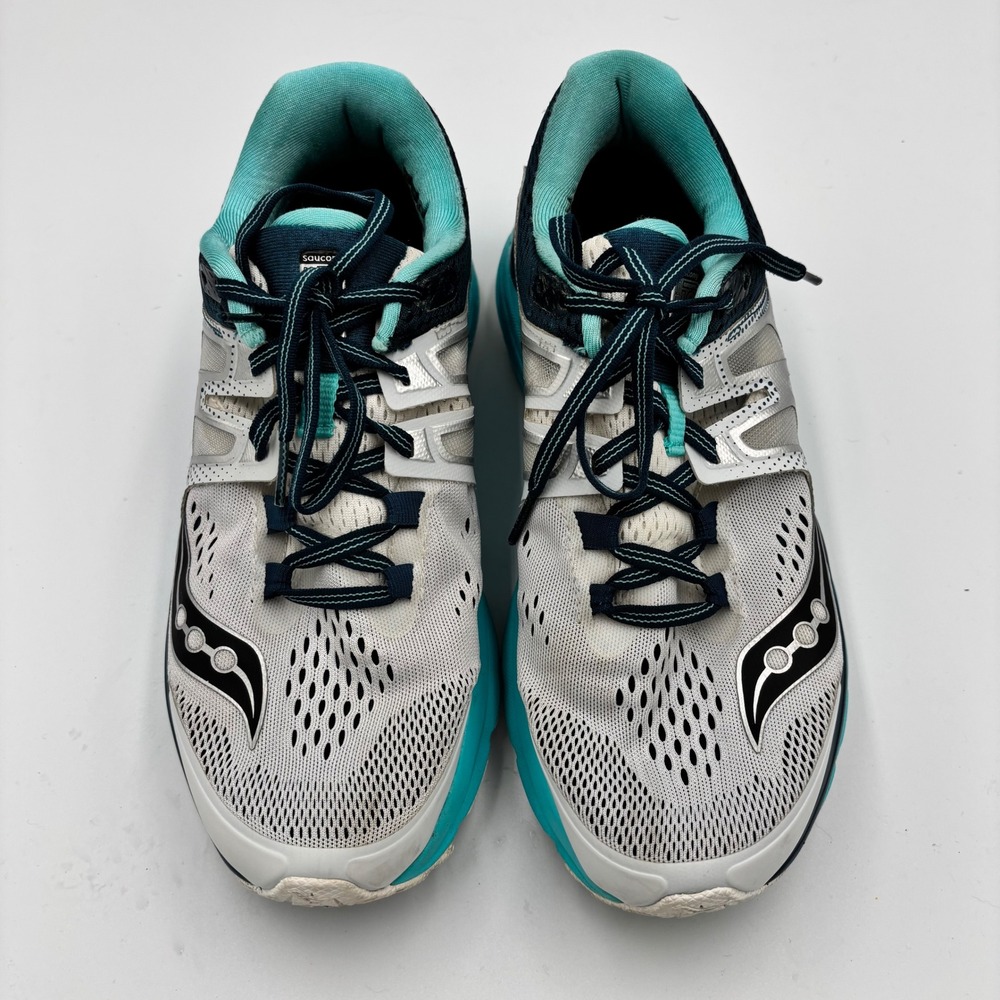 Saucony Hurricane ISO 2 Women Running Shoes Teal White Athletic Sneakers Sz 9.5